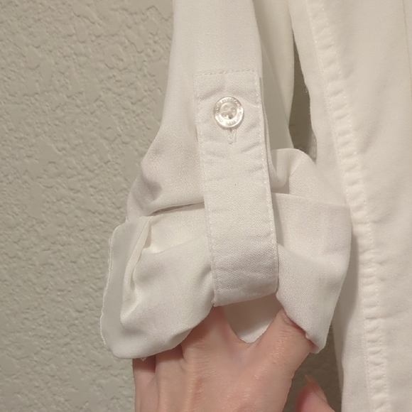 Calvin Klein Jeans white casual button-up collared long sleeve blouse 😉 - Picture 6 of 11